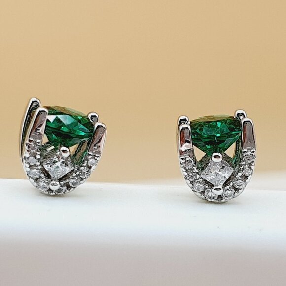 Birthstone S925 Sterling Silver CZ Stud Earrings for Women/Girl, US1925… - Picture 1 of 15